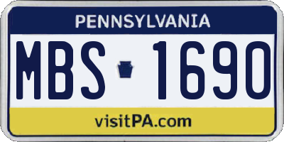 PA license plate MBS1690