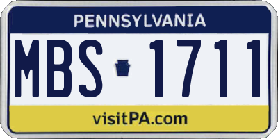 PA license plate MBS1711