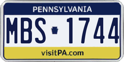 PA license plate MBS1744