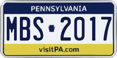 PA license plate MBS2017