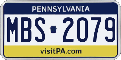 PA license plate MBS2079