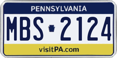 PA license plate MBS2124