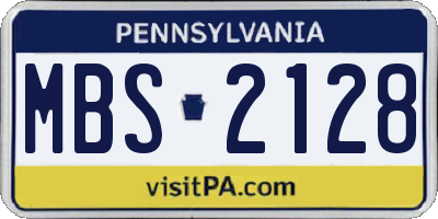 PA license plate MBS2128