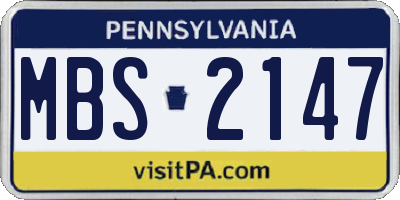 PA license plate MBS2147