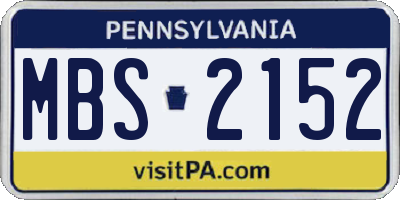 PA license plate MBS2152