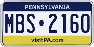 PA license plate MBS2160