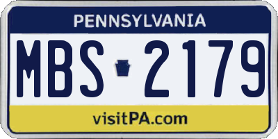 PA license plate MBS2179