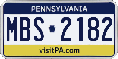 PA license plate MBS2182