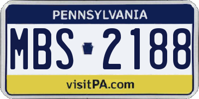 PA license plate MBS2188
