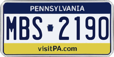 PA license plate MBS2190