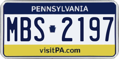 PA license plate MBS2197