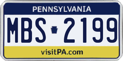 PA license plate MBS2199