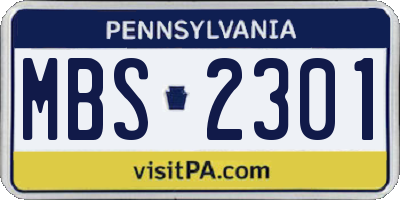 PA license plate MBS2301