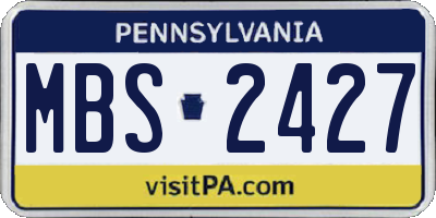 PA license plate MBS2427