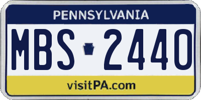 PA license plate MBS2440