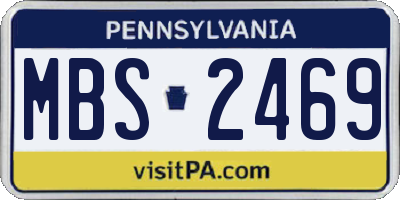 PA license plate MBS2469
