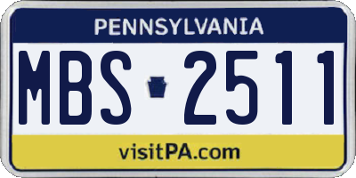 PA license plate MBS2511