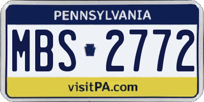PA license plate MBS2772