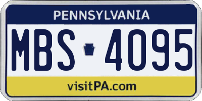 PA license plate MBS4095