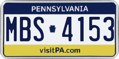 PA license plate MBS4153