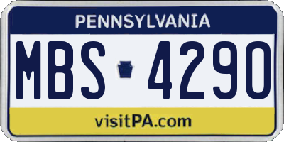 PA license plate MBS4290