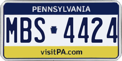 PA license plate MBS4424