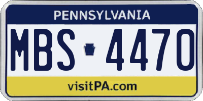 PA license plate MBS4470