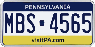 PA license plate MBS4565