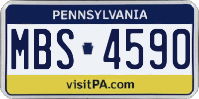 PA license plate MBS4590