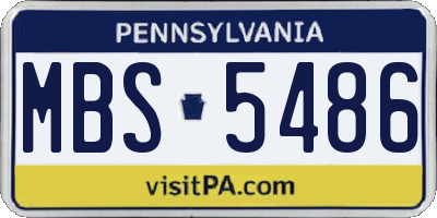 PA license plate MBS5486