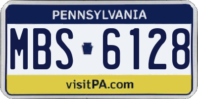 PA license plate MBS6128