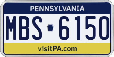 PA license plate MBS6150