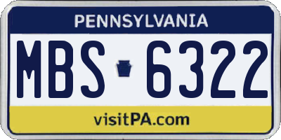 PA license plate MBS6322