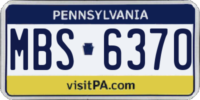 PA license plate MBS6370