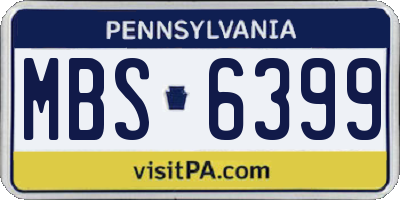 PA license plate MBS6399