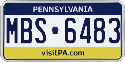 PA license plate MBS6483