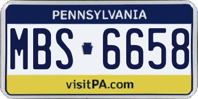 PA license plate MBS6658