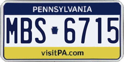PA license plate MBS6715