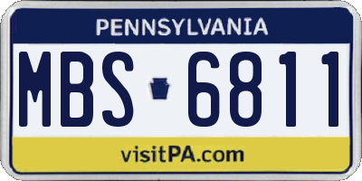PA license plate MBS6811