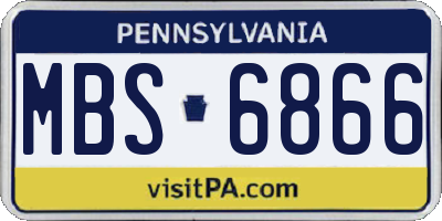 PA license plate MBS6866
