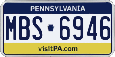 PA license plate MBS6946