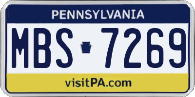 PA license plate MBS7269