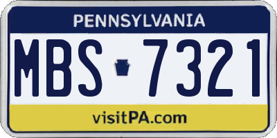 PA license plate MBS7321