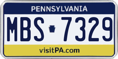 PA license plate MBS7329