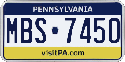 PA license plate MBS7450