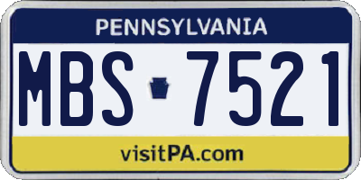 PA license plate MBS7521