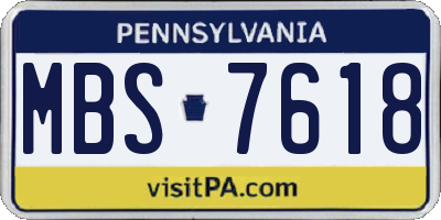 PA license plate MBS7618