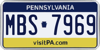 PA license plate MBS7969