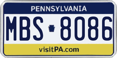 PA license plate MBS8086