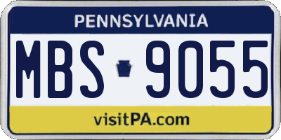 PA license plate MBS9055